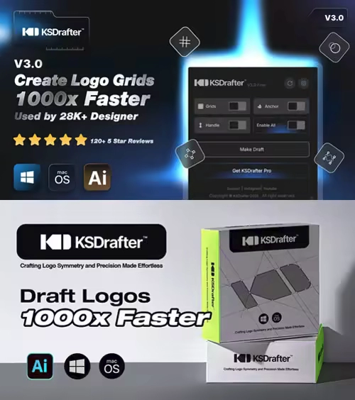 Adobe Illustrator 高级绘图布局工具插件 Win/Mac KSDrafter v2/v3 Plugin for Adobe Illustrator Win / Mac