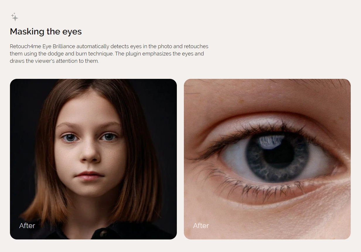 Retouch4me Eye Brilliance – AI修正眼睛的神经网络插件