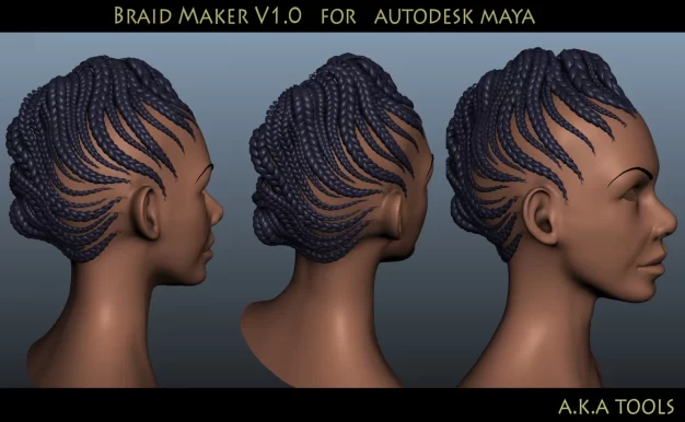 Maya的辫子生成插件 Braid Maker V1.0 for Maya