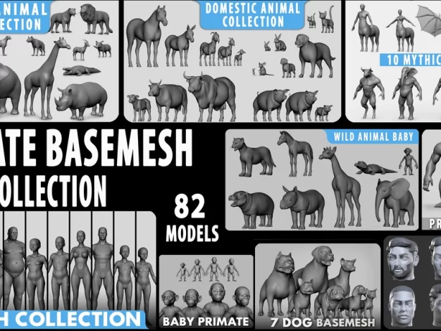 动物3D模型合集Ultimate Basemesh Collection