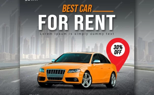 豪华车租赁社交媒体后设计PSD模板