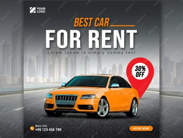 豪华车租赁社交媒体后设计PSD模板