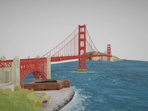 Sketchfab – 金门大桥3D模型