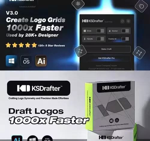 Adobe Illustrator 高级绘图布局工具插件 Win/Mac KSDrafter v2/v3 Plugin for Adobe Illustrator Win / Mac