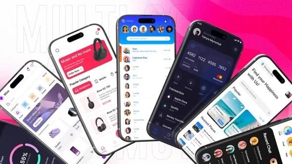 多屏4k移动应用推广 | 现代用户界面展示包AE模板